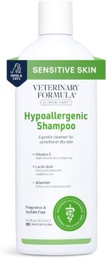 Veterinary Formula Clinical Care Hypoallergenic Shampoo for Dogs and Cats, 16 oz – No Harsh Ingredients – Fragrance-Free Pet Shampoo for Allergies and Sensitive Skin, Promotes Healthy Skin and Coat - Image 2
