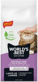 WORLD'S BEST CAT LITTER Multiple Cat Lavender Scented 8-Pounds - Natural Ingredients, Quick Clumping, Flushable, 99% Dust Free & Made in USA - Calming Fragrance & Long-Lasting Odor Control - Image 2