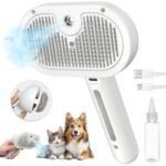 ​Cat Steam Brush for Shedding, 3 In 1 Steam Cat Brush Self Cleaning, Dog Brush for Long and Short Hair Dogs and Cats, Pet Grooming Comb Remove Tangled Loose Hair, Type-C Fast Charging (White) - Image 2