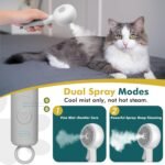 Dog Steam Brush with 2 Cleaning Modes, 3 In 1 Cat Steam Brush with Release Button and Tank, Anti-Static Cat Spray Comb for Effective Hair Removal, Rechargeable Steamy Dog Comb for Furry Pet - Image 3