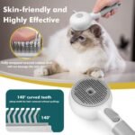 Dog Steam Brush with 2 Cleaning Modes, 3 In 1 Cat Steam Brush with Release Button and Tank, Anti-Static Cat Spray Comb for Effective Hair Removal, Rechargeable Steamy Dog Comb for Furry Pet - Image 5