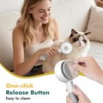 Dog Steam Brush with 2 Cleaning Modes, 3 In 1 Cat Steam Brush with Release Button and Tank, Anti-Static Cat Spray Comb for Effective Hair Removal, Rechargeable Steamy Dog Comb for Furry Pet - Image 7