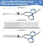 dog Grooming Scissors Kits with Safety Round Tips, Heavy Duty Stainless Steel Pet Shears - Image 8