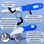 6 In 1 Premium Dog Brush Set - Dog Grooming Brushes - Ball Pin & Bristle Brush, Curved Blade Dematting Comb, Slicker Brush, Deshedding Edge Comb, Detangling Pet Comb - Image 5