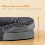 Dwanton Orthopedic Dog Bed for Large Dogs with Gel Memory Foam, Waterproof Dog Sofa, Washable Pet Bed with Four Sided Bolster Cushion, Removable Cover & Non-Slip Bottom, 42", Dark Gray - Image 5