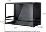 REPTI ZOO Collapsible 60 Gallon 36" Wide Reptile Tank, Tempered Glass Large Reptile Terrarium 36"x18"x24", Black PVC Back, Front & Top Ventilation & Anti Escape Lid, Easy Folding - Image 7