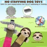 2 Pack No Stuffing Dog Squeaky Toys,Dog Chew with Crinkle and Squeaker,Cute Animal Plush to Keep Them Busy, Suitable for Large, Medium and Small Breeds (Donkey&Sloth - Image 3