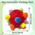 Snuffle Ball for Dog Toys Unbreakable Upgrade Ball Interactive Toy Foraging Snuffle Mat Puppy Treat Dispenser Slow Feeder Dog Puzzle Toys for Small, Medium, Large Pets (Red Rainbow) - Image 5