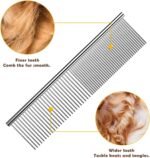 Candure Pet Friendly Double-Sided Dematting Undercoat Rake and Comb for Effective Hair Removal and Shedding Control in Dogs & Cats (Small, Green) - Image 4