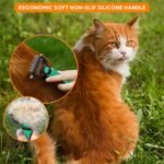 Candure Pet Friendly Double-Sided Dematting Undercoat Rake and Comb for Effective Hair Removal and Shedding Control in Dogs & Cats (Small, Green) - Image 5