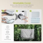 Extra Large Dog Bed, Orthopedic Dog Bed with Cooling Gel Memory Foam, Waterproof XL Pet Bed with Removable Washable Cover, 42" Pet Sofa Couch Dutch Velvet with Bone Toy, Light Gray - Image 10