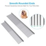 2 Pack Dog Combs with Rounded Ends Stainless Steel Teeth, Cat Comb for Removing Tangles and Knots, Professional Grooming Tool for Long and Short Haired Dog, Cat and other pets, 6.3IN/7.4IN - Image 3