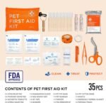 Dog First Aid Kit - Pet Emergency Kit - Water Resistant High Visibility Reflective First Aid Pouch Dog Camping Essentials for Hiking, Backpacking, Sports, Hunting - Image 3