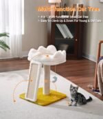 Happi N Pets New Cloud Cat Tree Tower, Cat Scratching Post with Bed, Small Cat Tree, Compact Cat Tower with Scratching Pad & Cloud Soft Perch & Cute Toys, Extra Toy, Bonus Catnip - Image 3