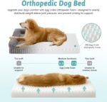 Cute Dog Bed for Large Dogs, Faux Rabbit Fur Orthopedic Foam Dog Bed with Sides, Removable Washable Cover & Waterproof Lining, Comfortable Pet Couch, Grey (44" L x 32" W x 7" Th) - Image 5