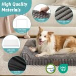 Cute Dog Bed for Large Dogs, Faux Rabbit Fur Orthopedic Foam Dog Bed with Sides, Removable Washable Cover & Waterproof Lining, Comfortable Pet Couch, Grey (44" L x 32" W x 7" Th) - Image 6