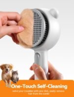 FEELNEEDY Cat Steam Brush, Brushes for Indoor Cats with Release Button, Dual Speed Spray USB Rechargeable Grooming Supplies, Cat Brush for Shedding Suitable for All Long-haired and Short-haired Pets - Image 3