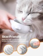FEELNEEDY Cat Steam Brush, Brushes for Indoor Cats with Release Button, Dual Speed Spray USB Rechargeable Grooming Supplies, Cat Brush for Shedding Suitable for All Long-haired and Short-haired Pets - Image 4