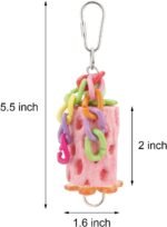 Wontee Bird Chewing Toys Bird Beak Grinding Stone Calcium Parakeet Treats for Budgies Cockatiels Conures Quaker Senegal Parrot (Random Color) - Image 5