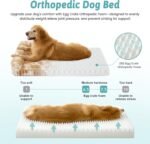 Cute Dog Bed for Extra Large Dogs, Faux Rabbit Fur Orthopedic Dog Bed with Sides, Removable Washable Cover & Waterproof Lining, Comfortable Pet Couch, Tie-Dye Brown (48" L x 35" W x 7.5" Th) - Image 4