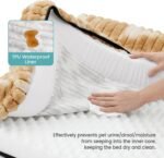 Cute Dog Bed for Extra Large Dogs, Faux Rabbit Fur Orthopedic Dog Bed with Sides, Removable Washable Cover & Waterproof Lining, Comfortable Pet Couch, Tie-Dye Brown (48" L x 35" W x 7.5" Th) - Image 8