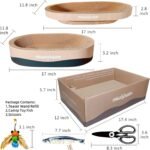 3PSC Cat Scratcher Cardboard, Oval Cat Scratch Pad Bowl Nest for Indoor Cats, Round Cat Scratching Board Corrugated Lounge Cat Bed, Furniture Protector for Couch - Image 4