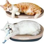 3PSC Cat Scratcher Cardboard, Oval Cat Scratch Pad Bowl Nest for Indoor Cats, Round Cat Scratching Board Corrugated Lounge Cat Bed, Furniture Protector for Couch - Image 6