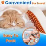 Pet Steam Brush For Cat & Dog - Pets Spray Hair Removal Comb - Cats Indoor Shedding & Grooming Mist Tool - Water Steamer Brushes for Long & Short Haired Dogs - Spritz Defur Comb (Orange) - Image 6