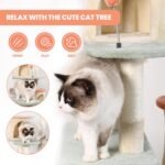 HYABi 63-inch Cat Tree for Large Cats, Multi-Level Flower Tower with Condo, Sisal Scratching Posts & Toy Balls, Sturdy & Safe Indoor Playhouse - Image 5