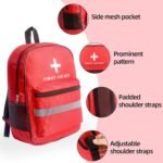 First Aid Bag Empty 4-Piece Set with Large First Aid Backpack, 2 Portable Pouches & Carry Medical Bag for Pet, Car, Travel, Camping, Emergency Supplies Storage (Red Gray) - Image 5