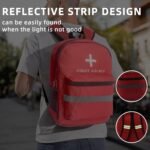 First Aid Bag Empty 4-Piece Set with Large First Aid Backpack, 2 Portable Pouches & Carry Medical Bag for Pet, Car, Travel, Camping, Emergency Supplies Storage (Red Gray) - Image 8