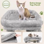 Globlazer Cat Tower for Indoor Cats, Heavy Duty Cat Trees for Large Cats Adult Big Cats Maine Coon Cat Tree Tower with Scratching Post, Extra Large Top Perch, Cat Condos, F61, Light Grey, 61inch - Image 3