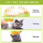 Steam Brush for Cats Shedding, 3 in 1 Steamy Water Pet Hair Removal Comb with Steamer, Spritz Comb for Dog, Indoor Cat Spray Mist Grooming Defur Brush, Cepillo Vapor Gato Perro, Steaming Cleaning Spa - Image 3