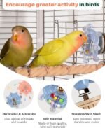 2 Pcs Bird Toys for Parakeets, Budgie Toys, Spinning Wheel Parrot Toys, Chewing Exercisers, Interactive Bird Cage Toys for Budgies, Cockatiels, Lovebirds, Parakeets, Conures and Small to Medium Birds - Image 4