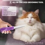Grooming Comb for Dogs and Cats with Matted Hair, Detangling Pet Comb with Long and Short Stainless Steel Metal Fine Teeth for Removing Mats, Tangles, Knots & Loose Fur from The Undercoat - Image 4