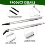 Reptile Feeding Tongs Long Tweezers, 4 Pack Stainless Steel Reptile Tweezers Set, 10.6" Straight & Curved Tweezers with Soft Rubber Tip, for Aquarium Terrarium, Crafts, Reptile Tank Accessories - Image 4