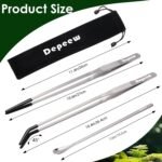 Reptile Feeding Tongs Long Tweezers, 4 Pack Stainless Steel Reptile Tweezers Set, 10.6" Straight & Curved Tweezers with Soft Rubber Tip, for Aquarium Terrarium, Crafts, Reptile Tank Accessories - Image 5