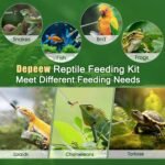 Reptile Feeding Tongs Long Tweezers, 4 Pack Stainless Steel Reptile Tweezers Set, 10.6" Straight & Curved Tweezers with Soft Rubber Tip, for Aquarium Terrarium, Crafts, Reptile Tank Accessories - Image 6