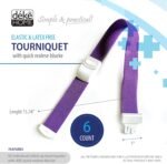 Deke Home - Elastic Tourniquet with Quick Release Buckle, Latex-Free Bands for First Aid Kits, Travel, Training, and Pet Care, 6-Pack Multicolor, Reusable (1x15.7) - Image 3