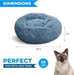 Whiskers & Friends Cat Bed, Cat Beds for Indoor Cats Washable, Orthopedic Soft Fluffy Round Calming Pet Bed for Small to Large Kitty Kittens & Dogs, Small Dog Beds & Furniture - Image 3