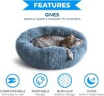 Whiskers & Friends Cat Bed, Cat Beds for Indoor Cats Washable, Orthopedic Soft Fluffy Round Calming Pet Bed for Small to Large Kitty Kittens & Dogs, Small Dog Beds & Furniture - Image 4