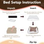 Friends Forever Large Dog Bed, Orthopedic Pet Sofa Memory Foam Mattress, Calming Dog Couch, Wall Rim Pillow, Water Resistant Liner, Washable Cover, Non-Slip Bottom, Chester, Large Grey - Image 4