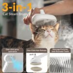 Pet Steam Brush, Shower Bath Brush, Grooming Water Brushes for Long & Short Haired Pets, Cat Steam Brush, Dog Brush for Shedding, Mist Spray Hair Removal Comb(White-Excluding Waterless Shampoo) - Image 3