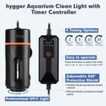 hygger Aquarium U-V Light with Timer, 360° Protective Shield Clean Light for Green Water and Algae Clean, Mini Algae Control Lamp for Freshwater and Saltwater Tank (3W for 5-25 Gallon) - Image 3