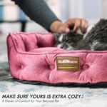 ClevaHome Cat Dog Bed for Small Pets up to 15lbs - Round Cat Beds for Indoor Cats, Machine Washable Comfortable Pet Bed for Puppy and Kitten with Non-Slip Bottom (Plum Pink) - Image 3