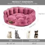 ClevaHome Cat Dog Bed for Small Pets up to 15lbs - Round Cat Beds for Indoor Cats, Machine Washable Comfortable Pet Bed for Puppy and Kitten with Non-Slip Bottom (Plum Pink) - Image 4