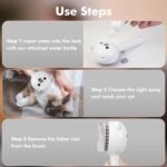 4 in 1 Pet Steam Brush for Cat & Dog, Cat Steam Brush for indoor Cats, Self Cleaning Shedding & Grooming Tool with Waterless Shampoo, Pet Spray Hair Removal Comb with Release Button & Water Tank - Image 8