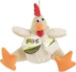 goDog Checkers Fat Rooster Squeaky Plush Dog Toy, Chew Guard Technology - White, Large - Image 4