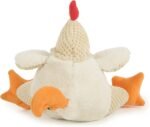 goDog Checkers Fat Rooster Squeaky Plush Dog Toy, Chew Guard Technology - White, Large - Image 5