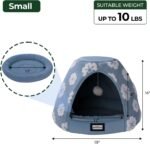 BALANCE Cat Beds for Indoor Cats, 2-in-1 Cat Bed Cave with Anti-Slip Bottom and Ultra-Soft Plush, Cozy Cats House Tent for Kittens and Small Dogs, 19 Inches, Blue - Image 6
